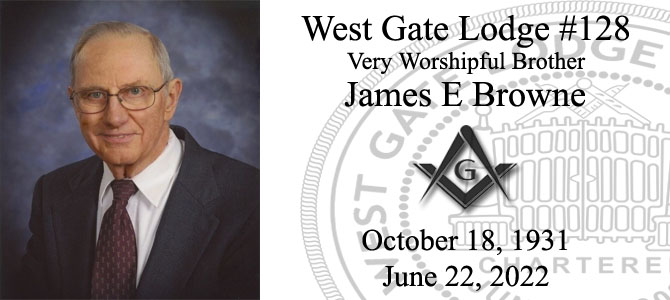In Memoriam – Very Worshipful Brother James E Browne